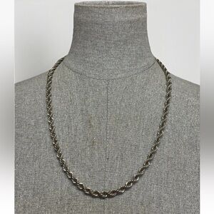 Silver-Toned Heavy Twist Chain 24in with Sterling Silver Clasp - 50.43g #4852